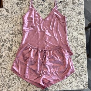SHEIN Satin Blush Sleepwear Set